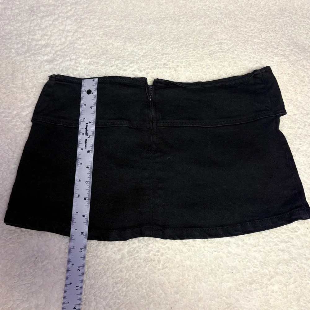Y2K Silence + Noise Scene Black Belted Micro Mini Skirt Low Rise Micro #16